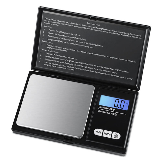 Perle Rare - Precision Scale 500g/0.01g Kitchen Scales (7 Units), Tare Function, Digital Scale with Backlit lcd Display, Mini Pocket Scale for