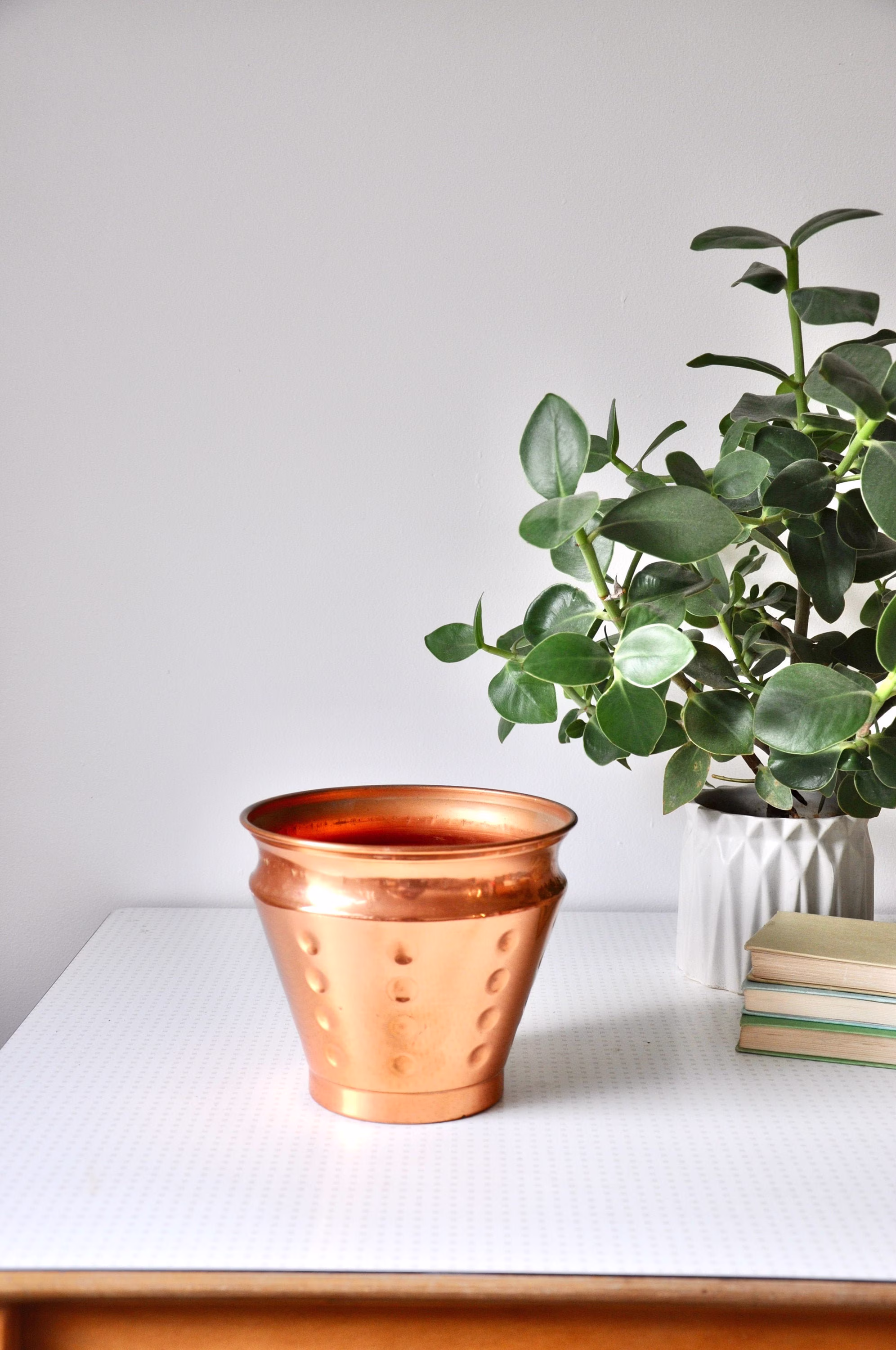Vintage Dimpled Copper Planter Or Plant Pot From The 1970S