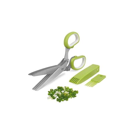 Herb Scissors 5 Blade Scissors Multipurpose Kitchen Scissors with 5 Stainless Steel Blades and Safety Cover and Cleaning Comb Cilantro Scissors Sharp