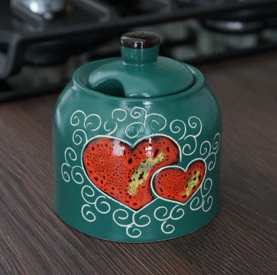 Kitchen Gift For Me Ceramic Sugar Bowl With Lid Pottery Lidded Container Sugar Storage Honey Pot Jar