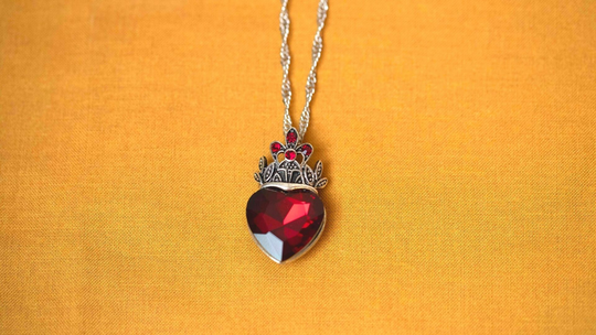 Burgundy Heart Pendant Christmas Holiday Season Gift ~ Sacred Collection 21'