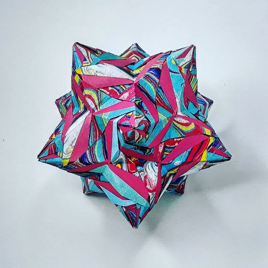 Tigra Kusudama, Modular Ball, Origami Ball, Paper Sculpture, Art, Art