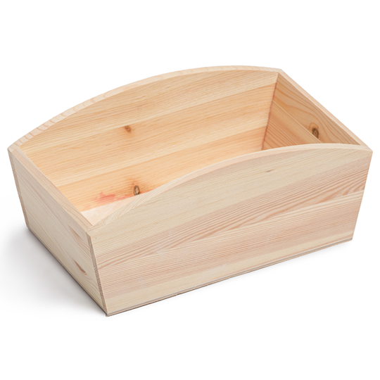 Rectangular Wooden Pot Natural Wood