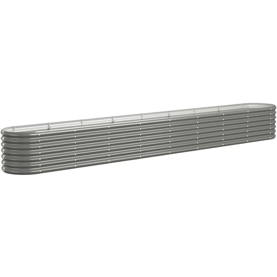Garden Planter Powder-coated Steel 332x40x36 cm Grey Vidaxl Grey