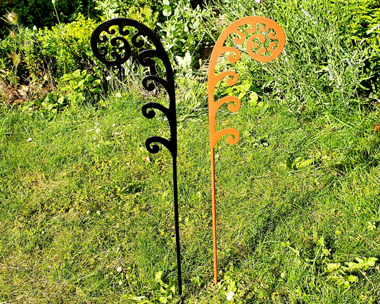 Fiddlehead Fern Garden Stake For Plant Support, Rusty Decorative Outdoor Lawn Ornaments, Spring Decor, Mom Gardening Gifts