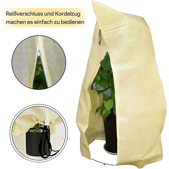 Sun Flowergb - Winter Plant Frost Protection Covers, Garden Fleece Frost Protection For Plants With Zipper Drawstring, Rip Resistant Garden Plant