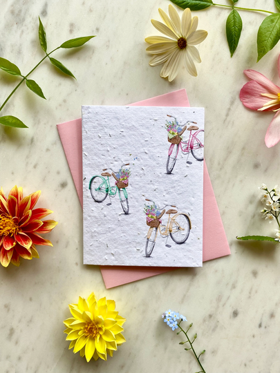 Plantable Card Wild Flowers, Seed Card, To Plant, Made in Quebec, Canada - Carte Ensemencée De Fleurs, Carte À Planter Fait Au Québec