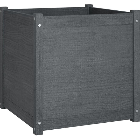 Vidaxl - Garden Planter Grey 60x60x60 cm Solid Pinewood Grey