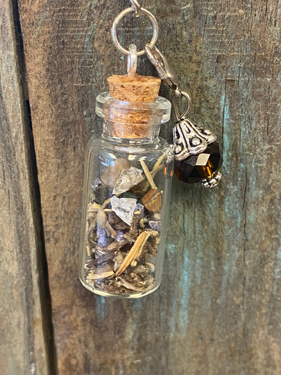 Protection Spell Jar Herbs & Crystals Intention Necklace