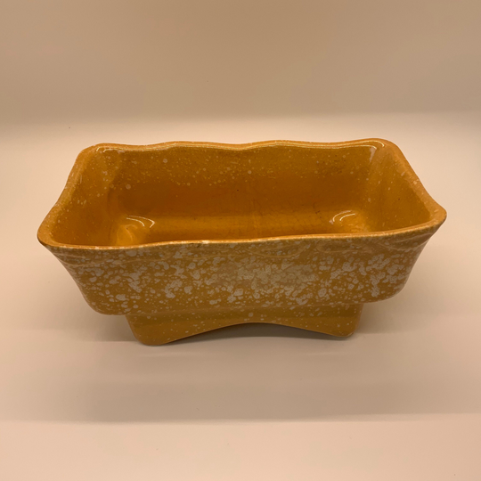 Vintage Yellow Planter, Spongeware Planter