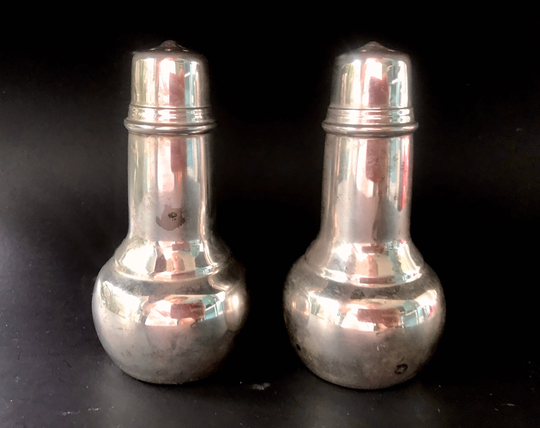 Vintage Pair Silver Salt & Pepper Shakers, Midcentury Silver Plated Salt Pepper, Elegant Holiday Diner Table Décor, International Silver