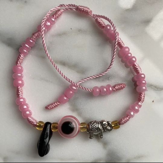 Rose Quartz Evil Eye Bracelet