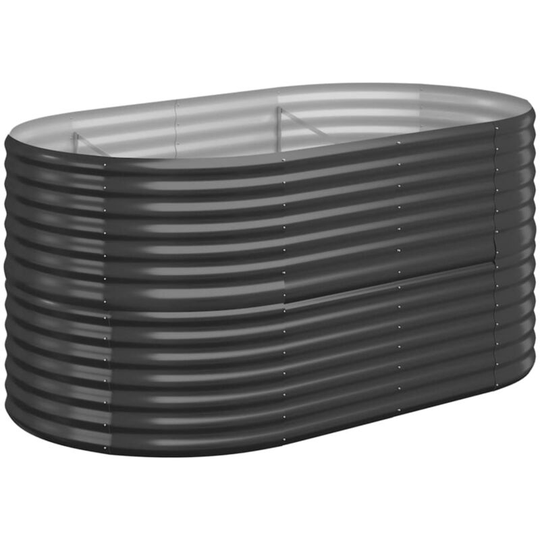 Garden Planter Powder-coated Steel 152x80x68 cm Anthracite Vidaxl Anthracite