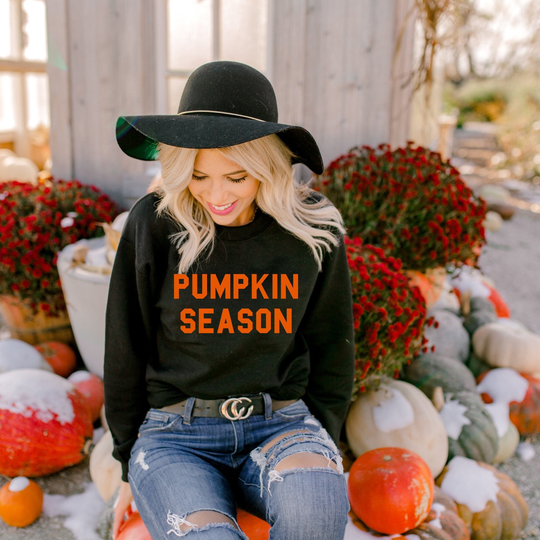 Pumpkin Season Sweatshirt, Fall Sweater, Autumn Women's Apparel, Cozy More Colors Available