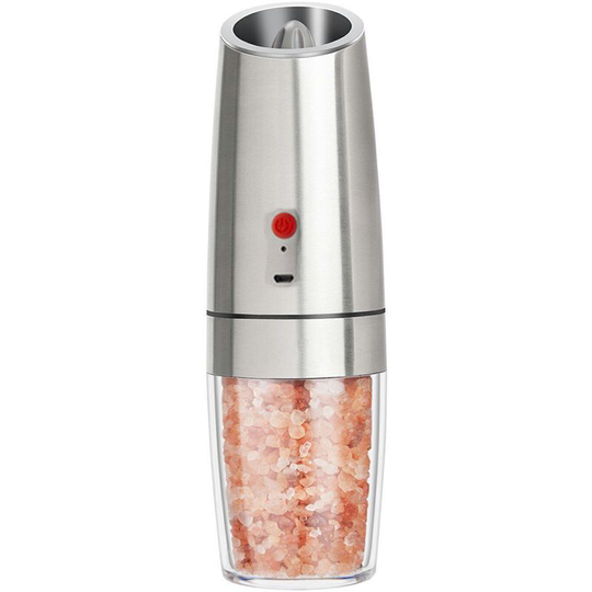 Fvbjd - Electric Pepper and Salt Grinder Set, Adjustable Coarseness, Battery Powered,Stainless Steel Stainless steel charging model (single pack)