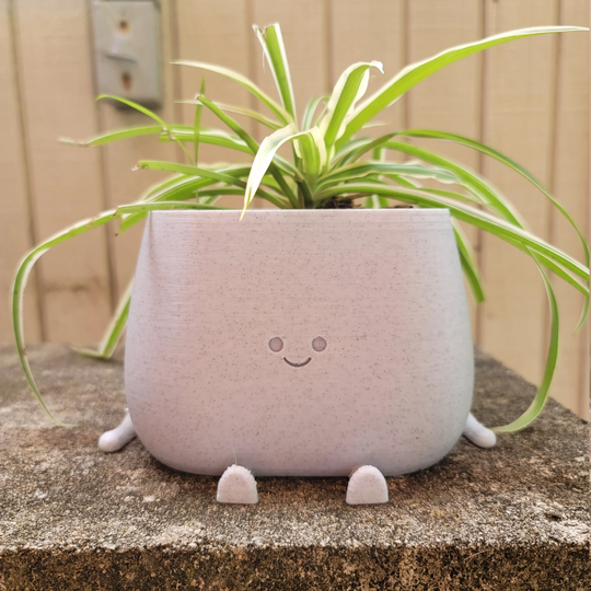 Sitting Happy Square Flower Pot Or Candy Dish, Cute Plant Pot, Face Planter Head Planter, Succulent