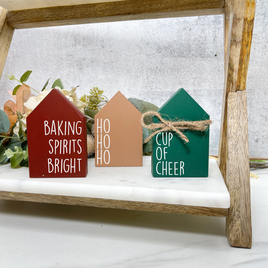 Christmas Mini House Decor Set - Home Decor, Holidays Seasonal Merry Christmas, Rustic