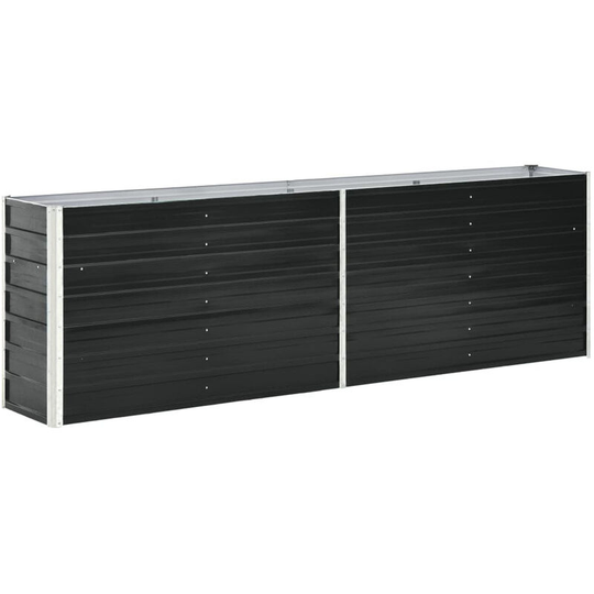 Asupermall - Garden Planter Galvanised Steel 240x40x77 cm Anthracite