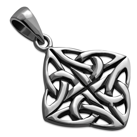 Celtic Knot Pendant - Open Four Seasons- Eternity Infinity Hallmarked 925 Sterling Silver-Celtic Design Scotland-Scottish Jewellery