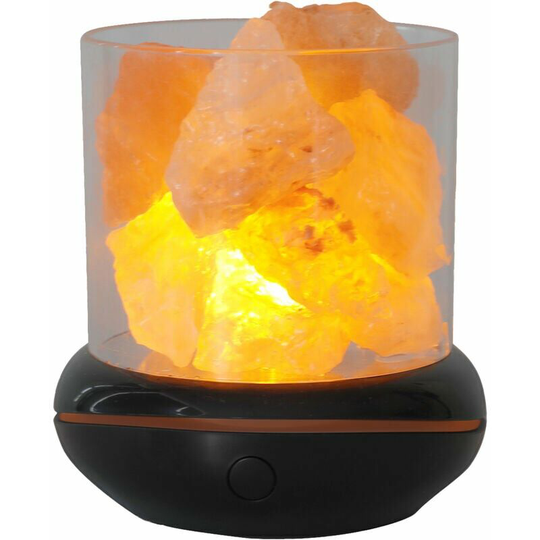 Bearsu - Crystal Salt Stone Night Light 7 Colors Led Rock Crystal Lamp Portable Usb Essential Oil Diffuser For Car Home Office Bedroom Desktop