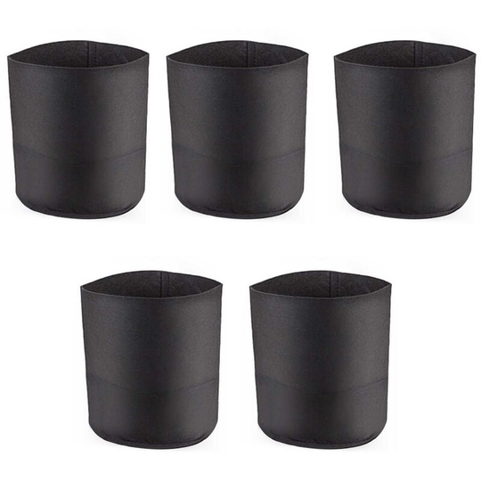 5 Pack 3 Gallon Grow Bags Breathable Heavy Duty Nonwoven Fabric Plant Pots Container for Garden Planting Vegetable Flower Plant