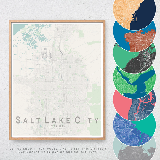Salt Lake City Map Print | Utah City Wall Art Poster Decor