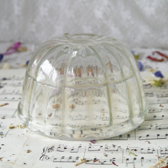 Round Vintage Glass Jelly Mould