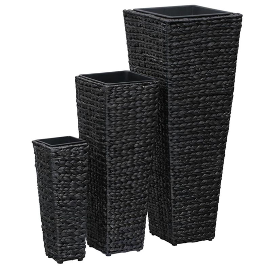 Asupermall - Garden Planters 3 pcs Water Hyacinth Black