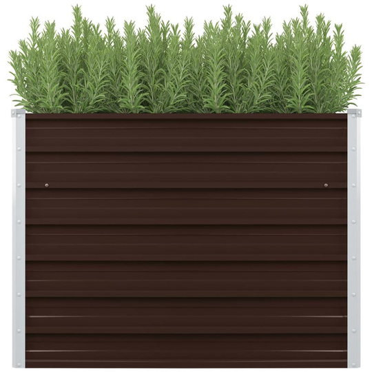 Asupermall - Garden Planter Brown 100x40x77 cm Galvanised Steel