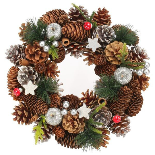 Woodland Christmas Wreath, Front Door Wreath, Traditional Christmas, Holiday Pinecone, Berry Season Decor