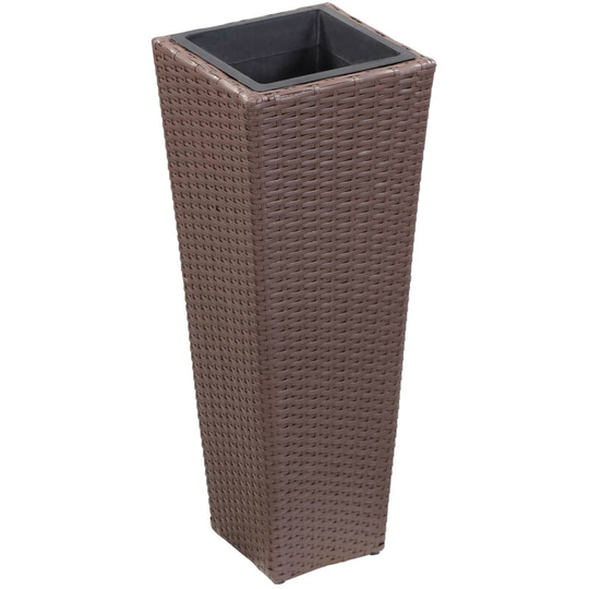 Asupermall - Garden Raised Bed 30x30x80 cm Poly Rattan Brown