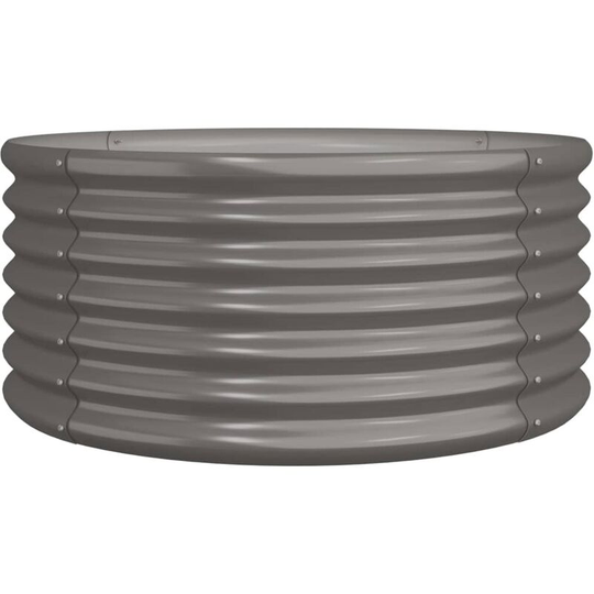 Garden Planter Powder-coated Steel 80x80x36 cm Grey Vidaxl Grey
