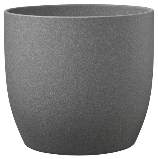 Basel Stone Ceramic Pot Dark Grey | 19cm - Fast & Free UK Delivery
