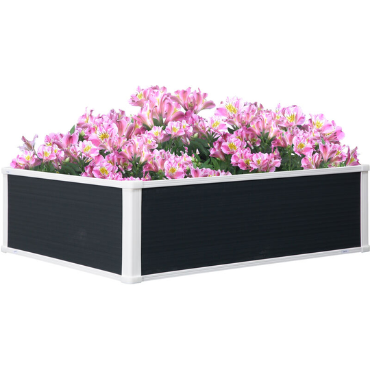 Outsunny - Garden Raised Bed Planter Grow Containers Flower Pot pp 100 x 80cm - Grey