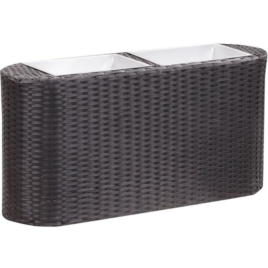 Devenirriche - Garden Raised Bed 80x25x40 cm Poly Rattan Black - Black
