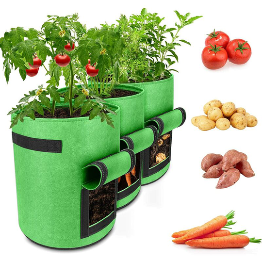 2 Pcs Potato Planting Bag, 10 Gallon Non-woven Garden Planting Bag, Potato Bag with Window and Handle, Large Vegetable Sack for Strawberries,