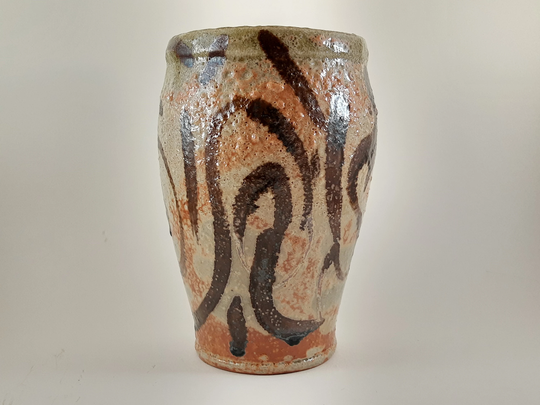 Antique Looking Ceramic Vase | Shino Glazed Pottery 8 Inch