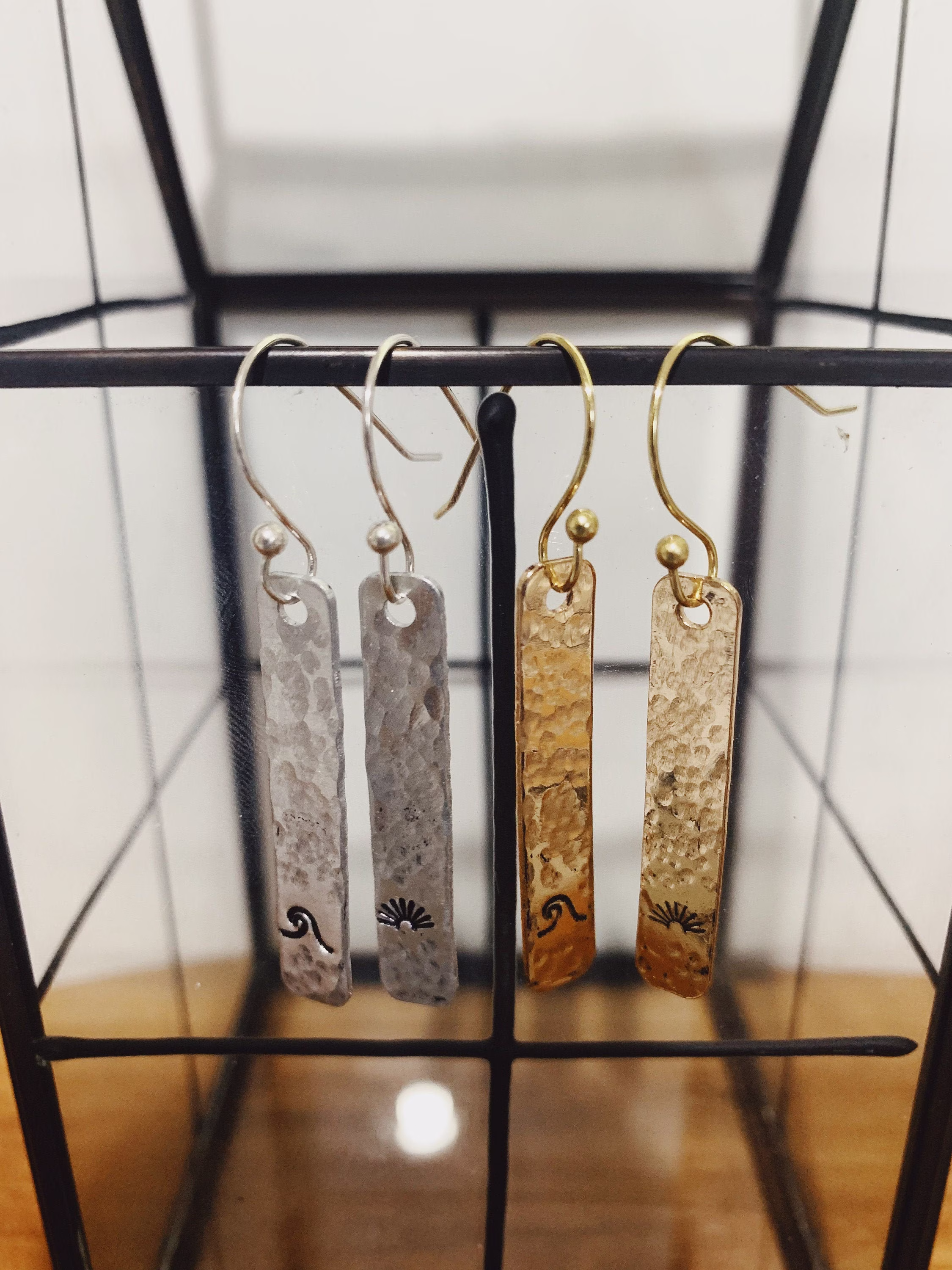 Salt & Light | Christian Jewelry Faith Based Hand Stamped Drop Earring Minimalist