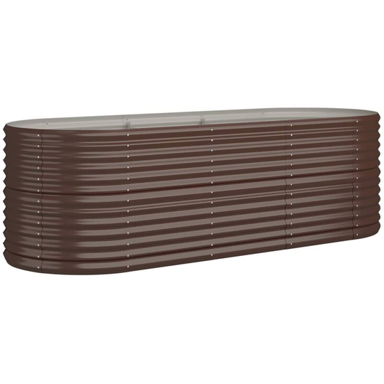 Garden Planter Powder-coated Steel 224x80x68 cm Brown Vidaxl Brown