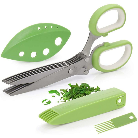 Gourmet Herb Scissors Set - Master Culinary Multipurpose Cutting Shears With Stainless Steel 5 Blades Thsinde
