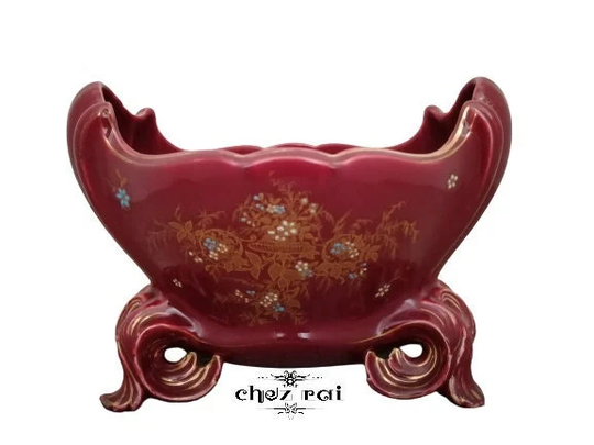 Vintage Stunning Large Ceramic Planter Cache Pot Jardiniere Indoor Bulb Vase Room Decor Shelf Stand Display Gift Idea/Chez Rai