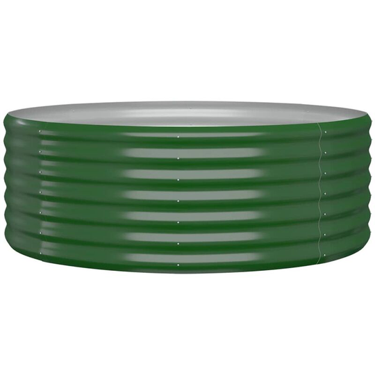 Garden Planter Powder-coated Steel 100x100x36 cm Green Vidaxl Green