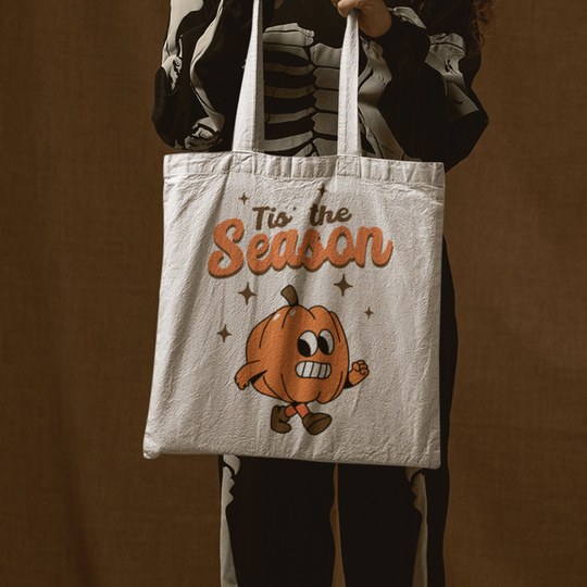Tis The Season | Trick Or Treat Halloween Shopping Bag Ghost Emo Gift Birthday Retro Party Pumpkin Spice