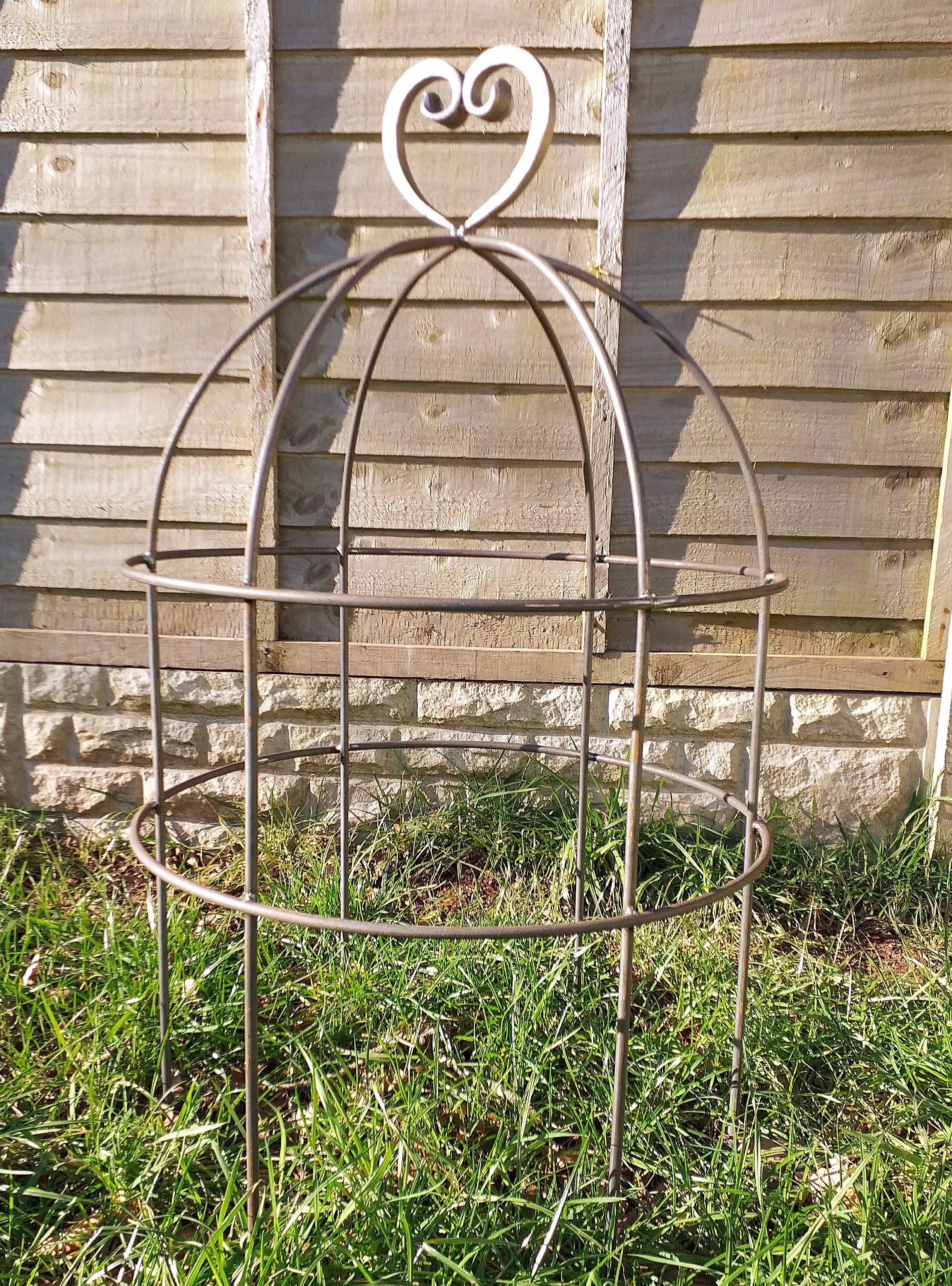 Lobster Pot Plant Support Heart Top - Peony Supports Garden Planters Trellis Stakes Metal