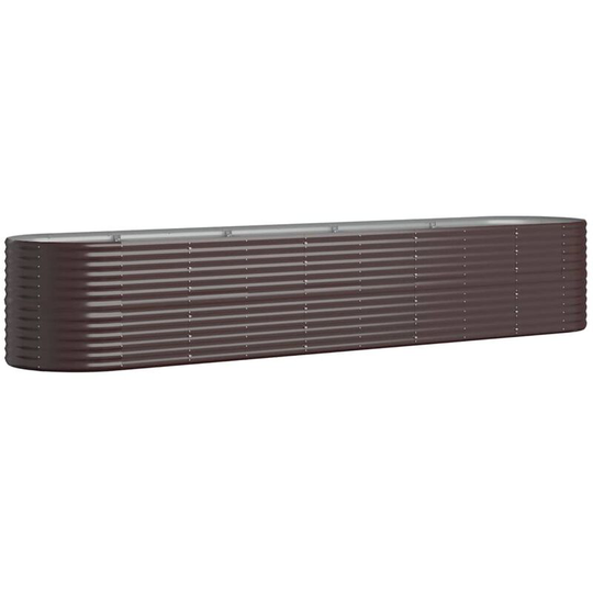 Garden Planter Powder-coated Steel 368x80x68 cm Brown Vidaxl Brown