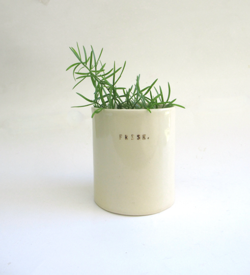 Fresh ... Hand Built Porcelain Vessel Herb Container
