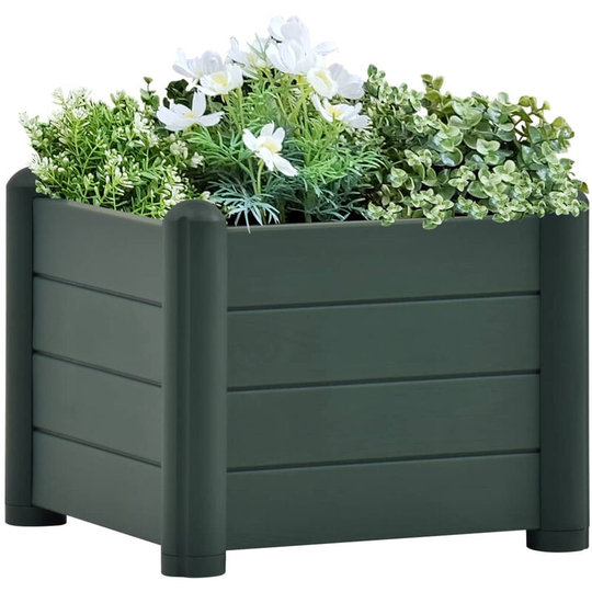 Asupermall - Garden Raised Bed pp Green 43x43x35 cm