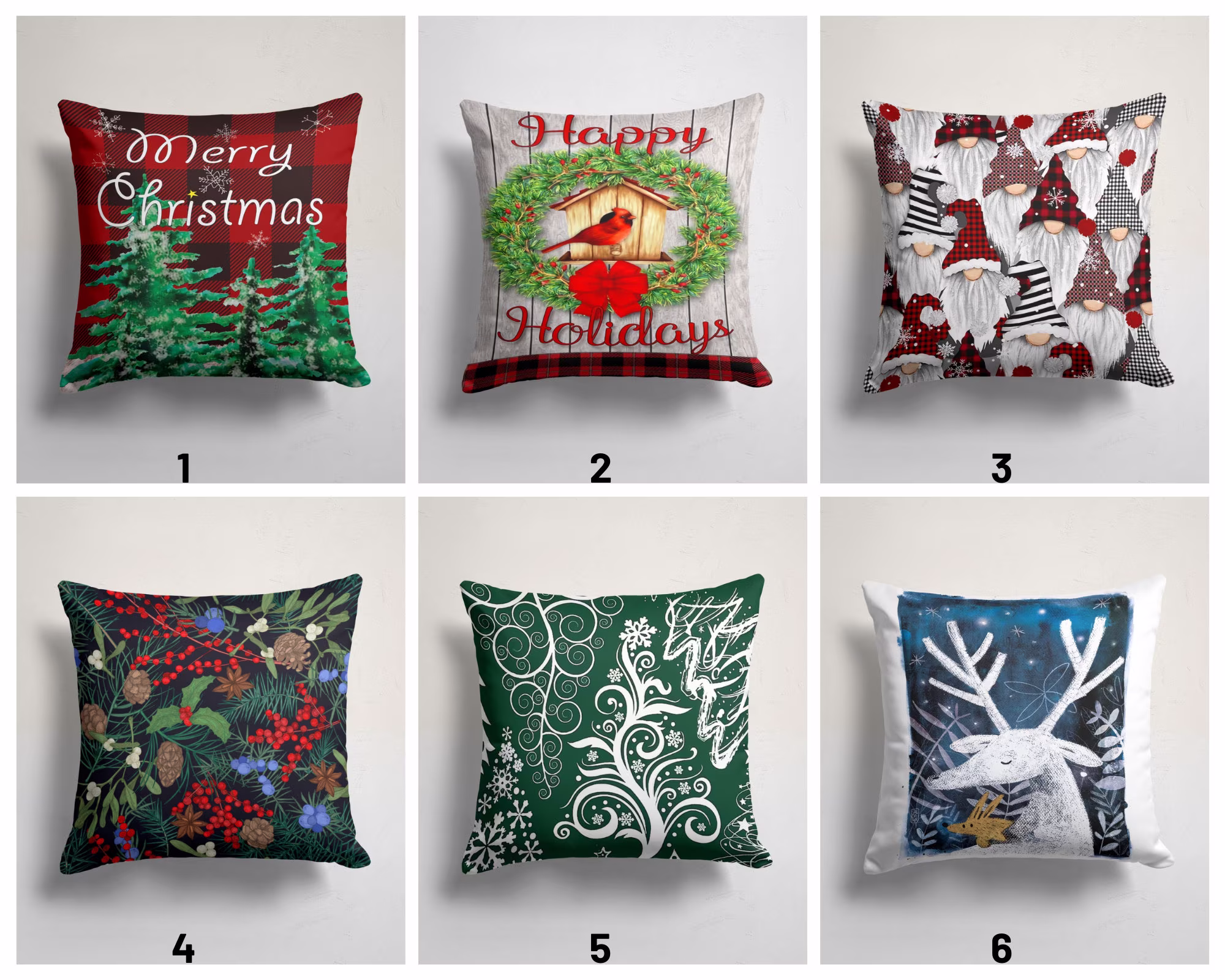 Merry Christmas Cushion Cover/xmas Home Decoration/Festive Throw Pillow/Christmas Cushion/Seasonal Decor/Winter Decoration/Living Room Decor