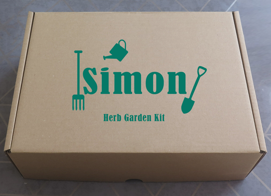 Personalised Herb Garden Kit Gift Box Set - Just Add Soil Grow Your Own Basil, Coriander & Rosemary Indoor Windowsill