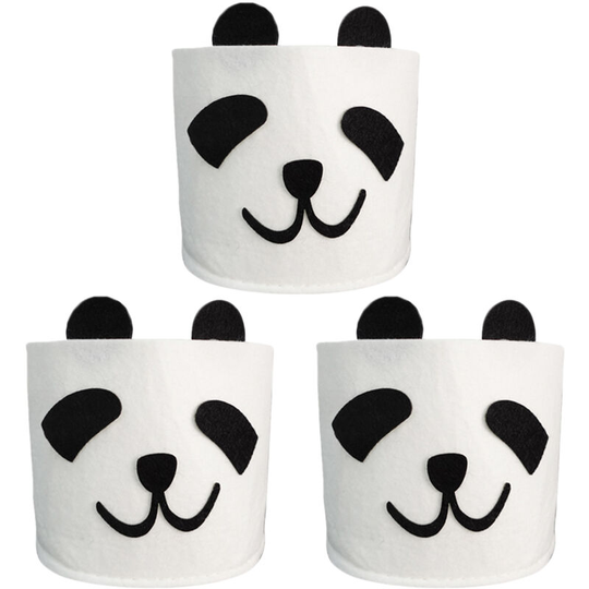 Panda Planter Felt Plant Pots Cute Animal Shaped Cartoon Flower Planter Grow Bag Container Flowerpot for Indoor Outdoor Patio Home Garden Decoration